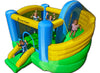 Island Hopper Curved Double Slide Recreational Bounce House with Safe Return Curved Slide and Climbing Wall - Indoor or Outdoor Bouncy Castle