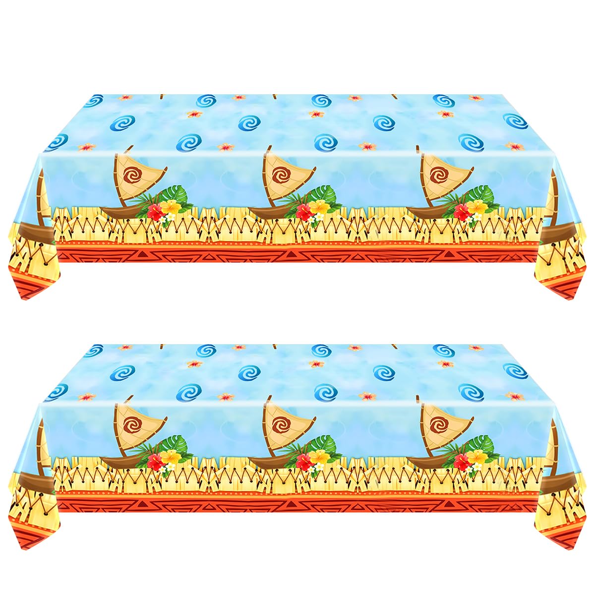 SHONHONG 2pcs Summer Ocean Party Tablecloths,42 * 71inch,Summer Beach Surfing Birthday Decoration Supplies