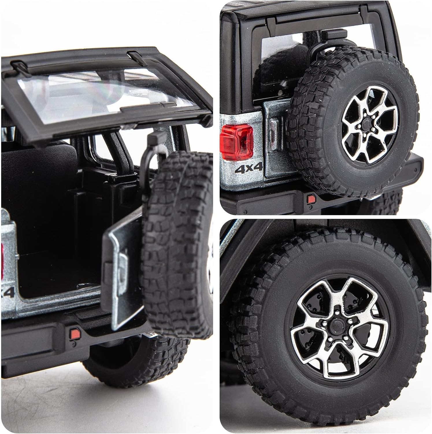 WAKAKAC Compatible for 7 Door Off-Road Toy Car 1/32 Die-cast Pull Back Model Car with Sound and Light Toy Vehicle Cars for Kids Ages 4-8 Festival Gift