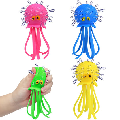 Auvitaya 4 PCS Octopus Water Balls, Sensory Stress Relief Floating Pool Toys for Kids, Water Splash Balls Toddler Swim & Bath Toys, Christmas Goodie