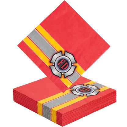 Fun Express - Fire House Hero Lunch Napkins (16pc) for Birthday - Party Supplies - Print Tableware - Print Napkins - Birthday - 16 Pieces