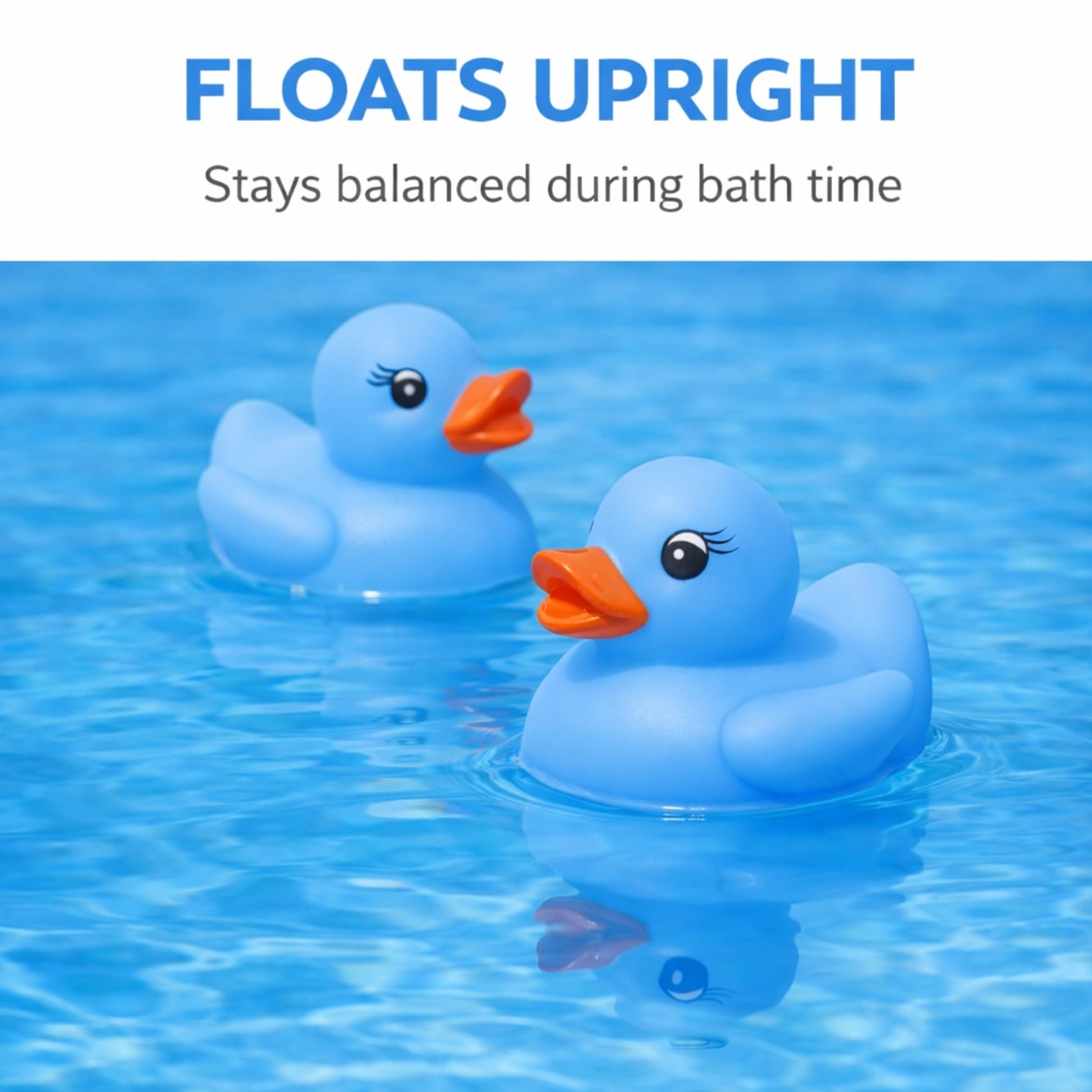 36 Pieces Classic Rubber Duck Bath Toys - No Holes BPA Free Floating Duckies for Boys Baby Shower, Party Favors, Kids Gifts (Blue)