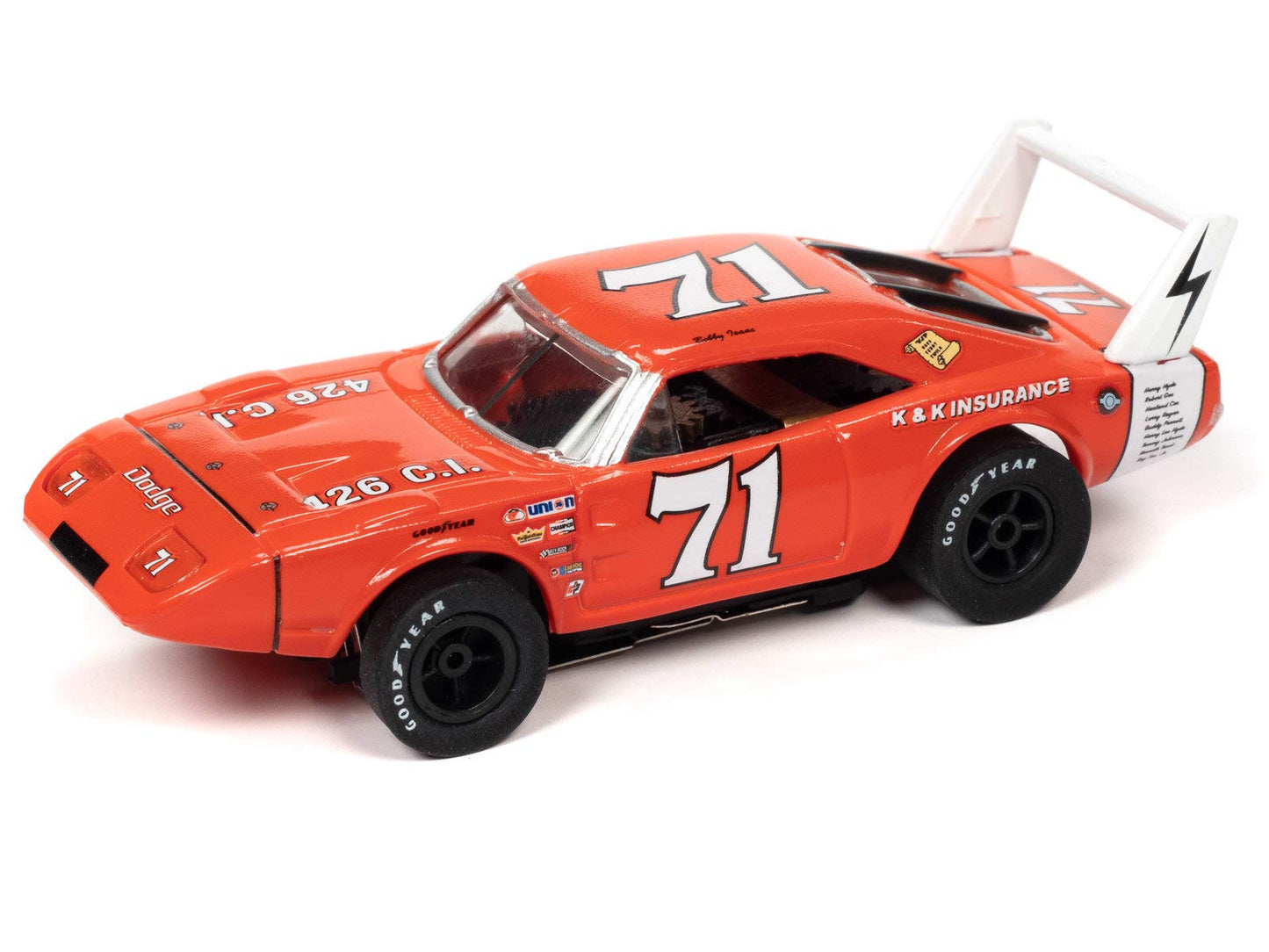SC355-1 Auto World Xtraction R31 '69 Dodge Daytona K&K Insurance Bobby Isaac Ho Slot Car