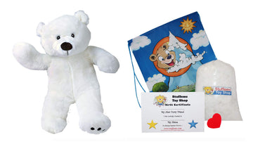 Stuffems Toy Shop Make Your Own Stuffed Animal Mini 8 Inch Very Soft Polar Bear Kit - No Sewing Required!