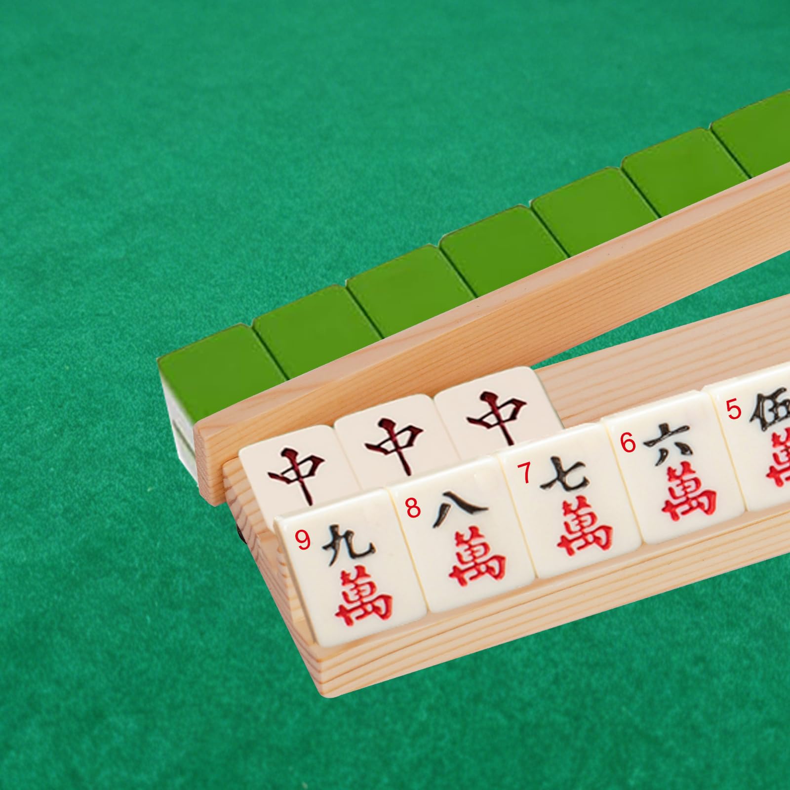 efulycozyy Mahjong Racks with Pushers, Mahjong Pushers and Racks, Wooden Mahjong Racks Set of 4, Mahjong Pushers with Storage Bags, Magnetically