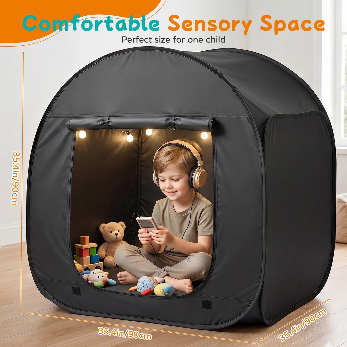 Sensory Tent for Kids, 35.4×35.4×35.4 Inch