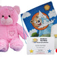 Stuffems Toy Shop Make Your Own Stuffed Animal 16" "Pink Patches Bear - No Sew - Kit with Cute Backpack!