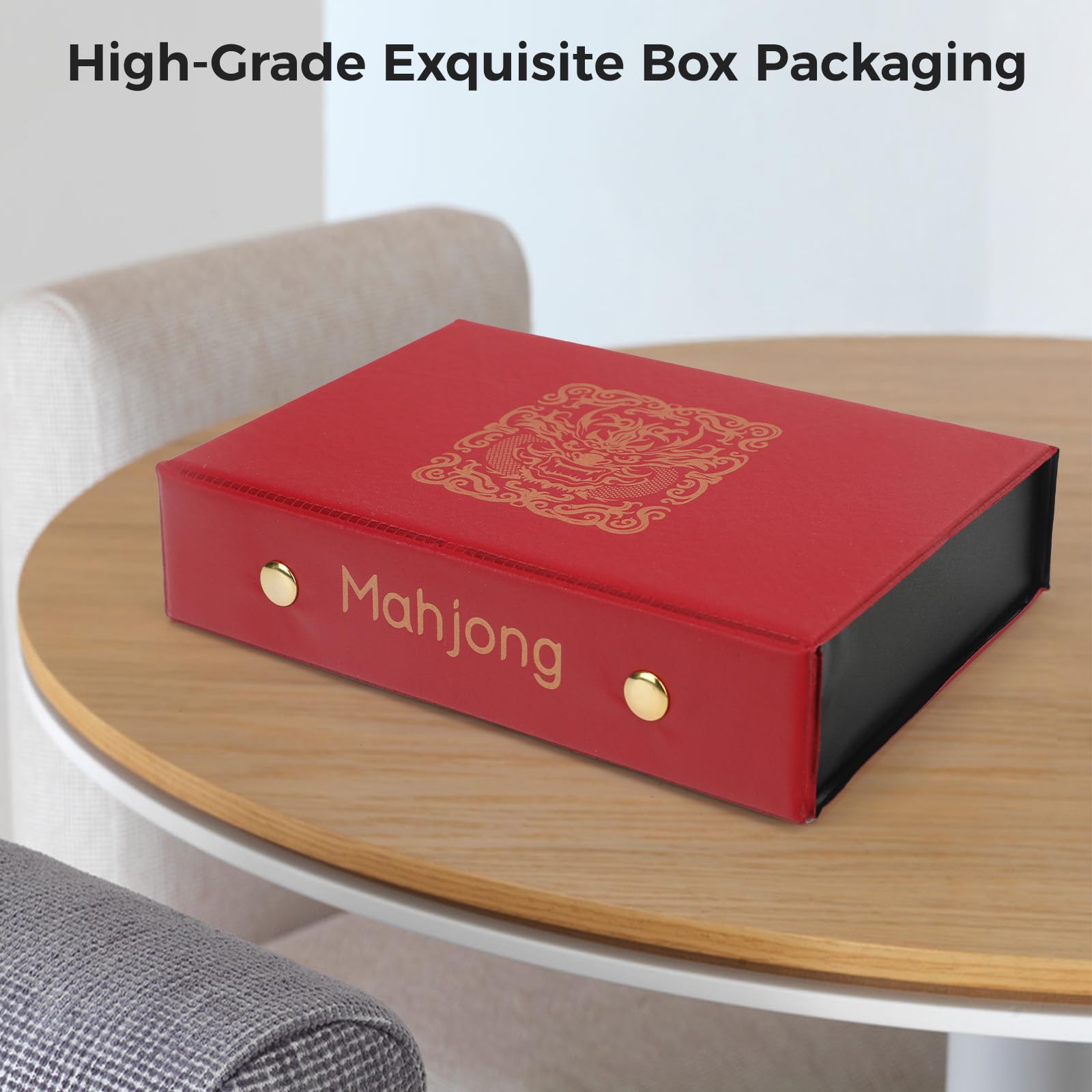 Aceshmir Mahjong Tile Set, 146pcs Chinese Mahjong Set Quality Mah Jong Tiles with Exquisite Storage Box Easy to Carry, Instructions Include Mah Jongg