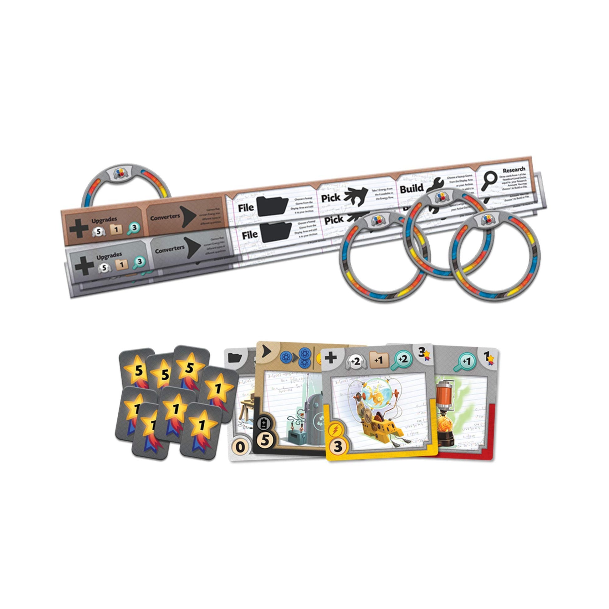 CMON Gizmos Board Game (2nd Edition) | Science Themed Strategy Board Game for Adults and Teens | Ages 14+ | 2-4 Players | Average Playtime 40-50
