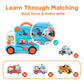 iPlay, iLearn Toddler Bus Toy W/ 3D Matching Puzzle & Car Slide, Baby Musical Push Go Car W/Sound, Montessori Learning Vehicle Match Game, Birthday