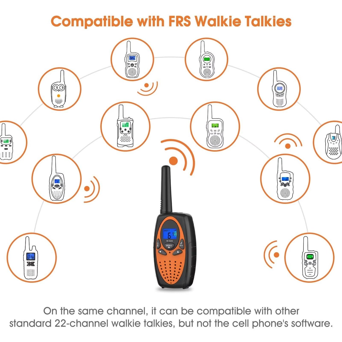 Two Way Radios for Adults, Topsung M880 FRS Walkie Talkie Long Range with VOX Belt Clip/Hands Free Walki Talki with Noise Cancelling for Women Kids