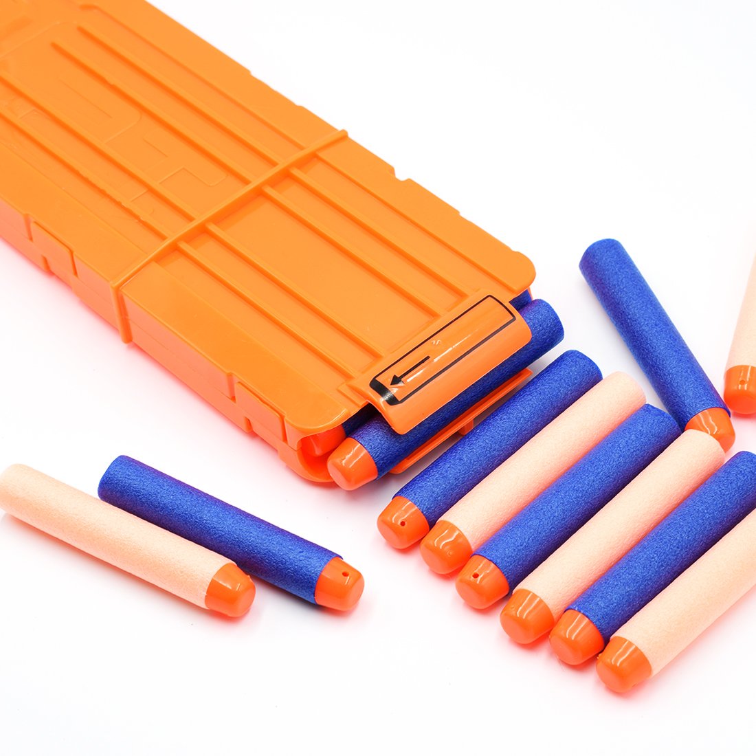 OIMIO Bullet Clips, 4 Pack 12-Darts Quick Reload Clips Magazine Clips for Nerf n-Strike Elite Blaster(Orange)