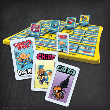 Guess WHO? Dogman Board Game, Featuring Lil’ Petey, Piggy and More, Family-Friendly Children's Mystery Game of Deduction, 2 Players, Ages 6 & Up