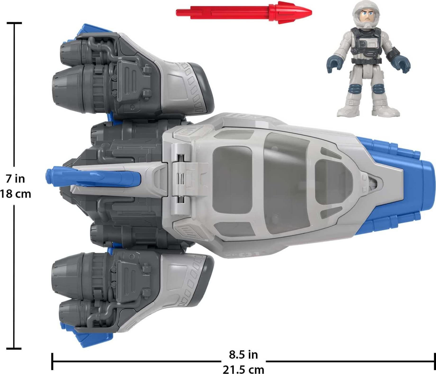 Fisher-Price Disney and Pixar Lightyear Toys Imaginext Hyperspeed Explorer XL-01 Spaceship & Buzz Lightyear Figure Set for Pretend Play Ages 3+ Years