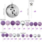 32PCS Disco Purple Ball Cake Topper Decoration for Wedding Birthday Baby Shower Party Cake Decoration Supplies
