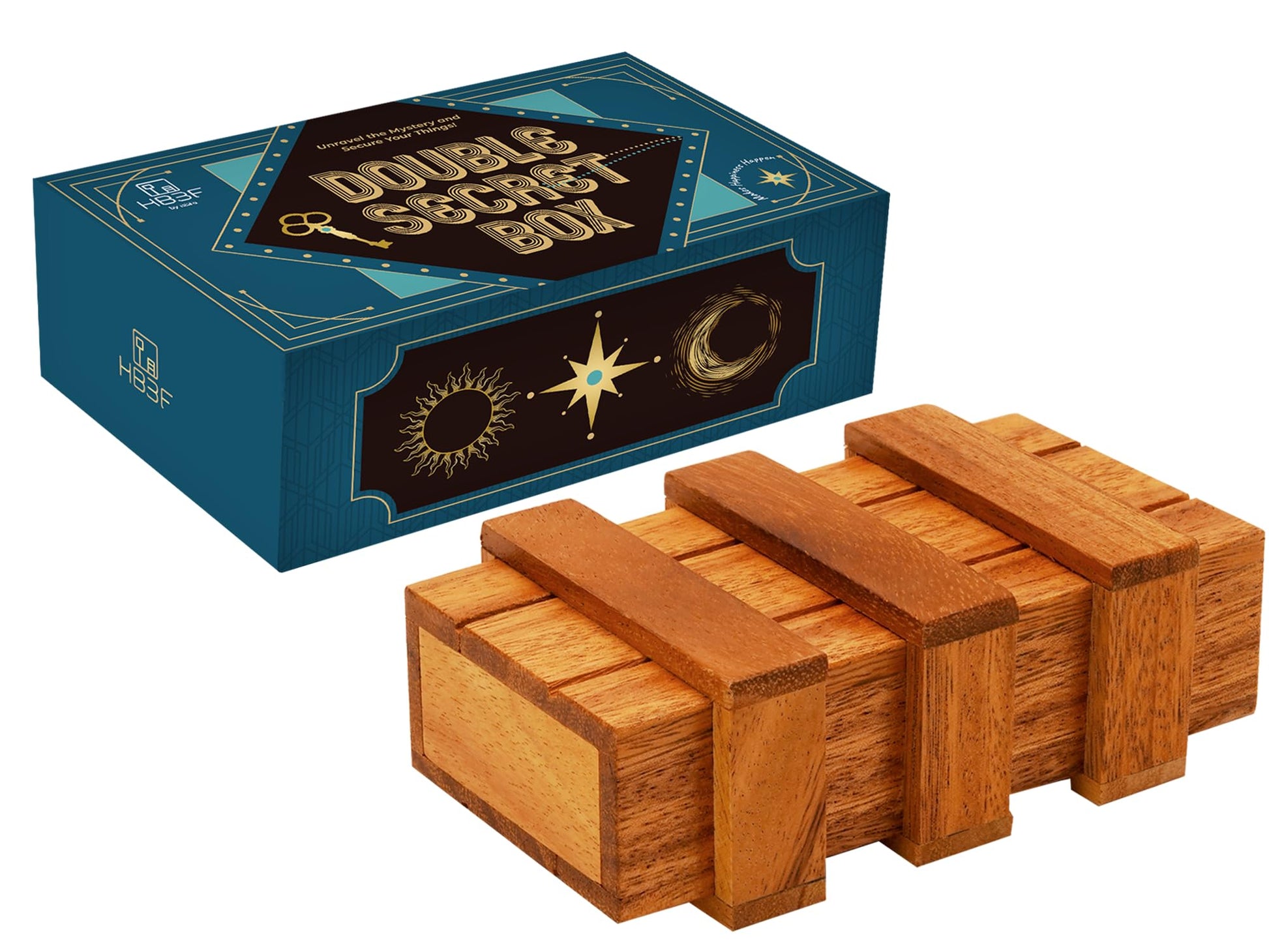 BSIRI Wooden Secret Money Puzzle Box Brain Teaser with Hidden Compartments Ideal Jewelry Stash 3D Lock Gift Card Wood Stash Holder for Cash Gifts