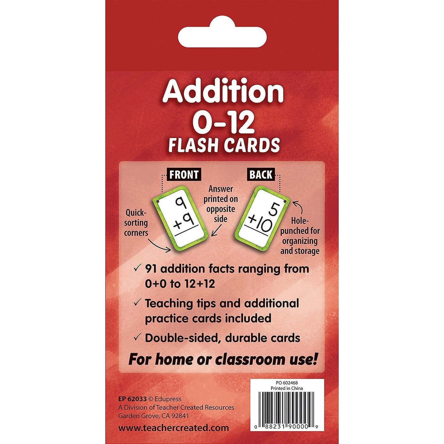 Teacher Created Resources Addition 0-12 Flash Cards (EP62033)