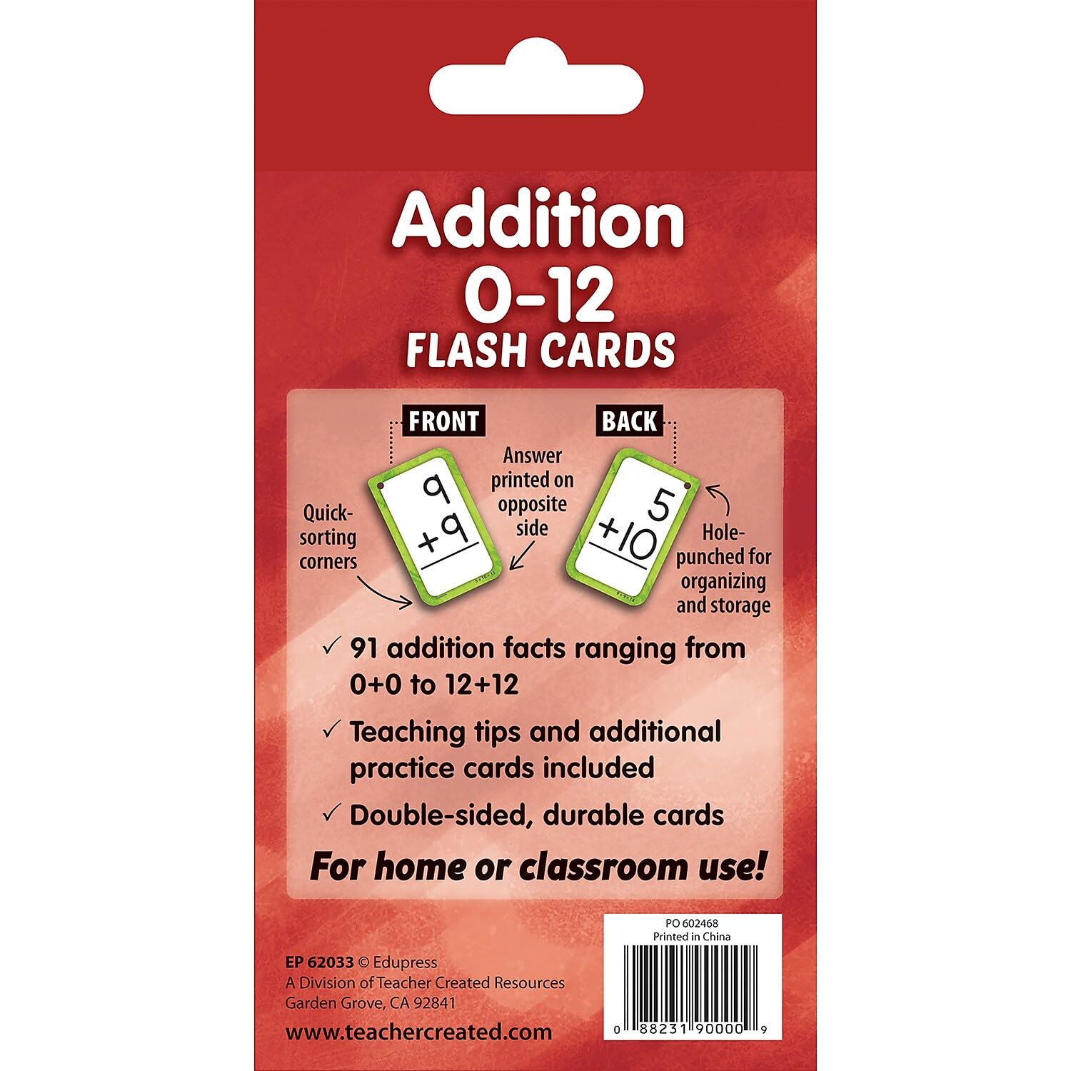 Teacher Created Resources Addition 0-12 Flash Cards (EP62033)