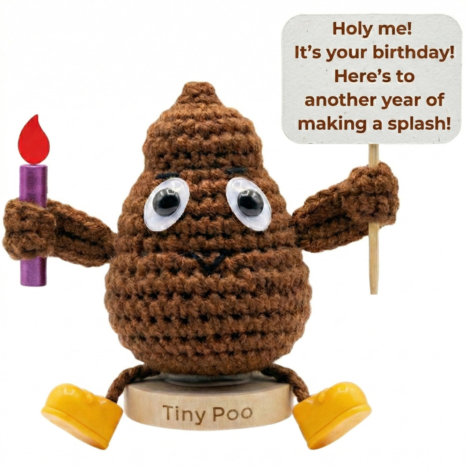 Birthday Gift for Women Men - Positive Poo Funny Crochet with 30 Hilarious Bday Cards | Cool Humor Gag Gift for Friends Coworker Sister Brother |