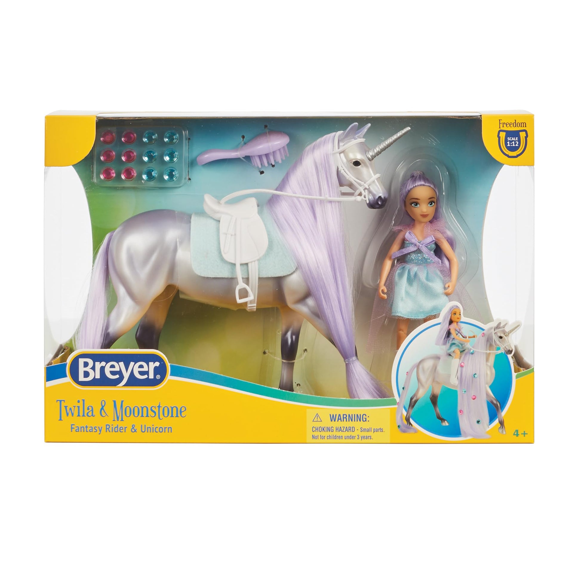 Breyer Twila & Moonstone - Magical Unicorn & Rider B-FS-10653, Purple
