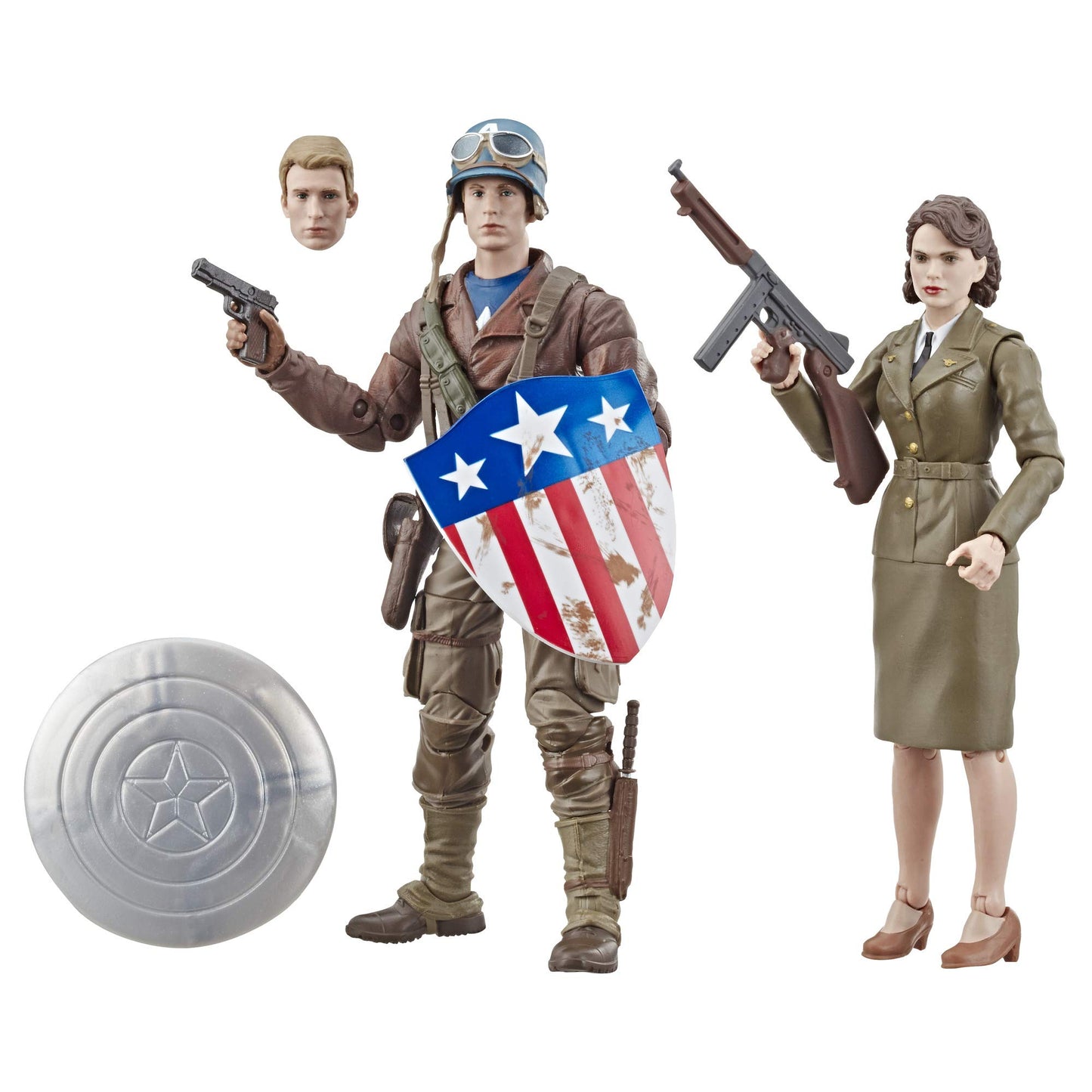 Marvel Legends Series Captain America: The First Avenger 6-Inch-Scale Movie-Inspired Captain America And Peggy Carter Collectible Action Figure 2-Pack