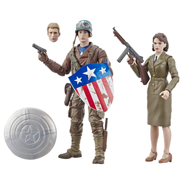 Marvel Legends Series Captain America: The First Avenger 6-Inch-Scale Movie-Inspired Captain America And Peggy Carter Collectible Action Figure 2-Pack
