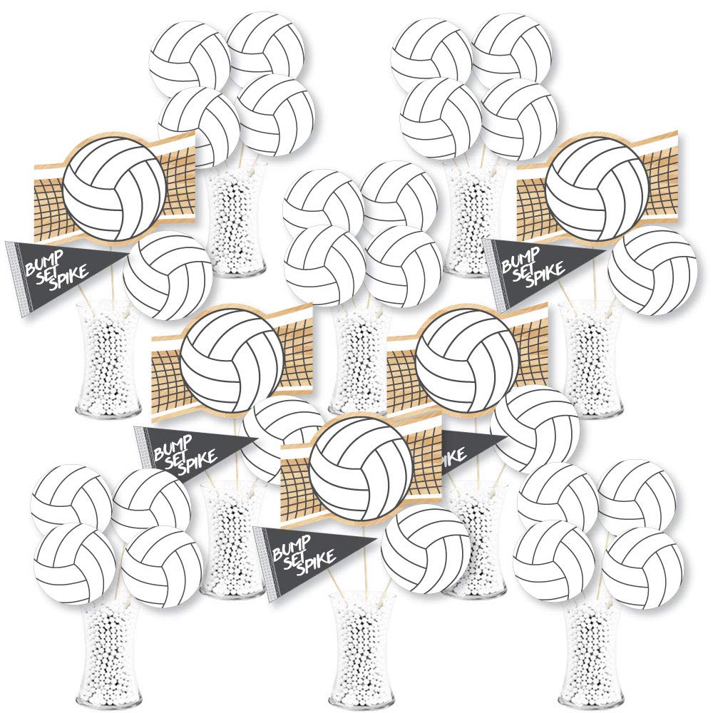 Big Dot of Happiness Bump, Set, Spike - Volleyball - Baby Shower or Birthday Party Centerpiece Sticks - Showstopper Table Toppers - 35 Pieces