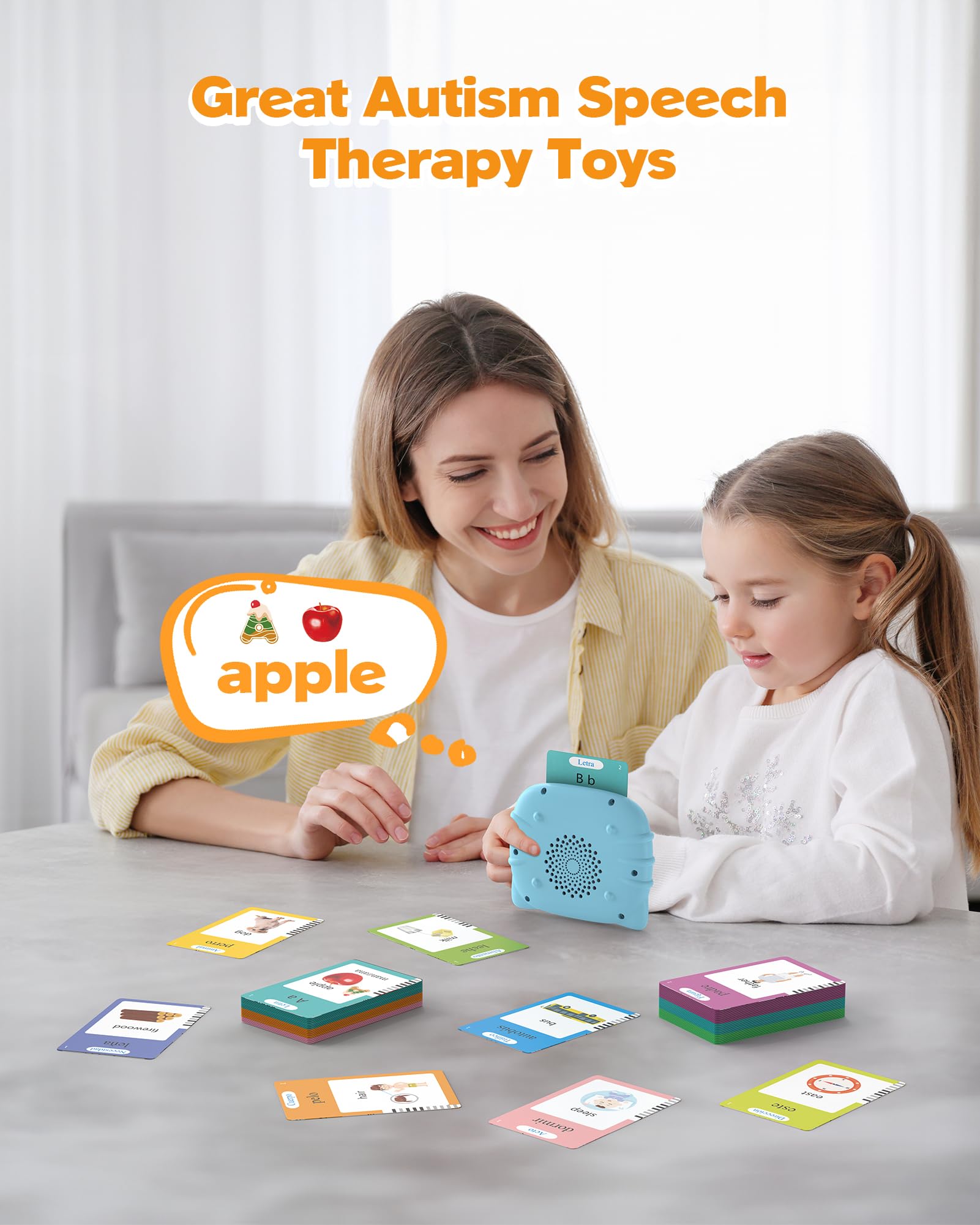 Airbition Bilingual Spanish and English Talking Flash Cards for Ages 2+