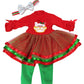 Red and Green Santa Dress for 14-Inch Dolls | Premium Quality & Trendy Design | Dolls Clothes