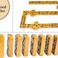 Vovotuzzi Dominos Set for Adults, Thick Domino, Double 6 Dominoes Set for Adults and Kids, 28 Marbleized Gold Tiles in Brown Leather Case, Travel