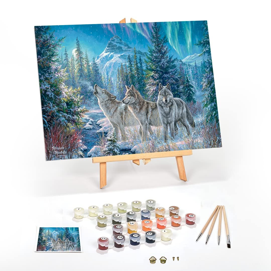 Ledgebay DIY Paint by Numbers Kit for Adults Framed Canvas Beginner to Advanced Paint by Numbers Kit Kits Include Acrylic Paint Set Brushes Tabletop
