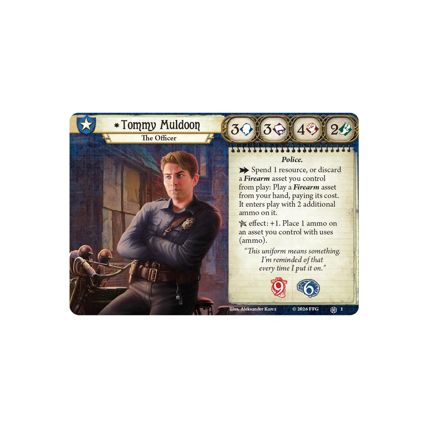 Asmodee Arkham Horror: The Card Game Tommy Muldoon Investigator Deck - Guardian Role Deck with Pre-Built Cards & Upgrade Options, Ages 14+, 1-4