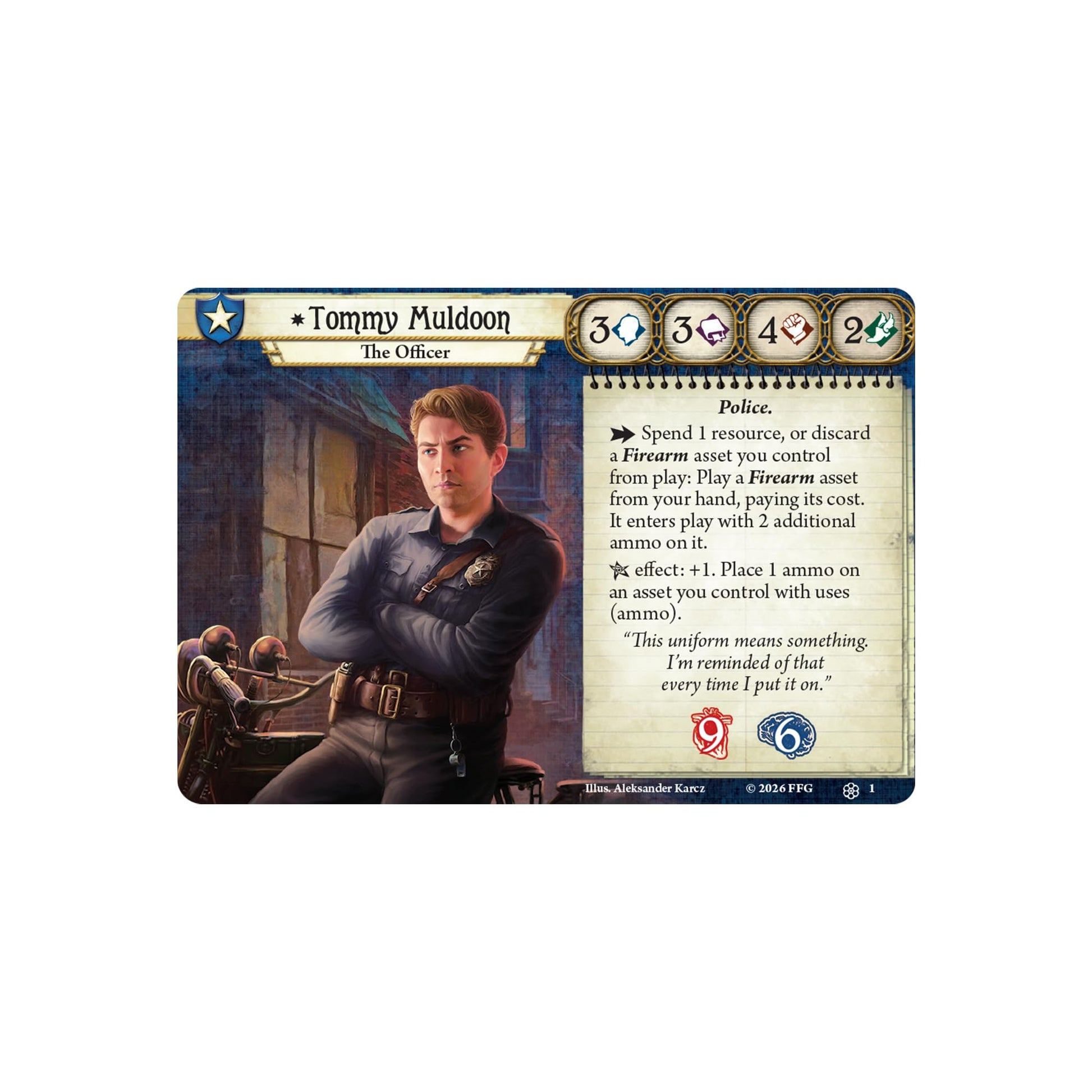 Asmodee Arkham Horror: The Card Game Tommy Muldoon Investigator Deck - Guardian Role Deck with Pre-Built Cards & Upgrade Options, Ages 14+, 1-4