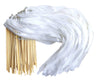 Kingsnow 100 Pieces Lace Wedding Ribbon Wands with Triple Ribbon and Silver Bell Wand Silk Fairy Stick Wand Streamers Party Ribbon Sticks Magic Fairy