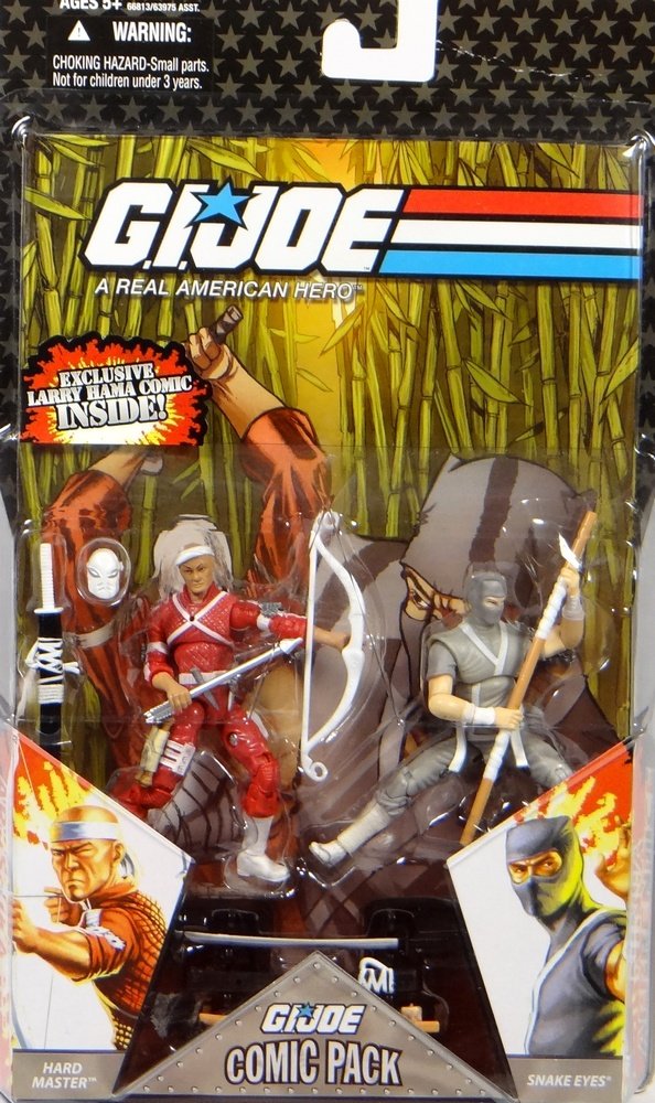 G.I. JOE Hasbro 25th Anniversary 3 3/4" Wave 6 Action Figures Comic Book 2-Pack Snake Eyes and Hard Master
