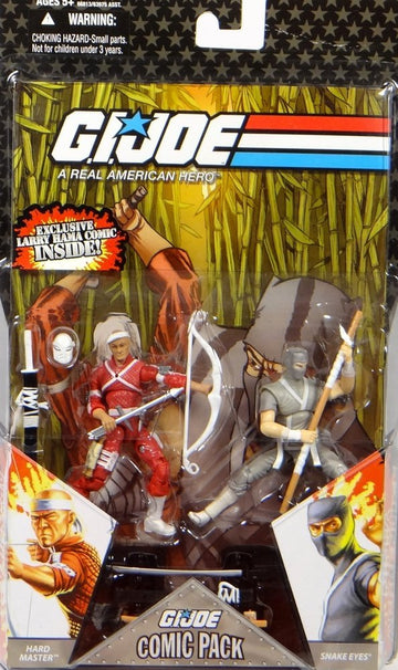 G.I. JOE Hasbro 25th Anniversary 3 3/4" Wave 6 Action Figures Comic Book 2-Pack Snake Eyes and Hard Master