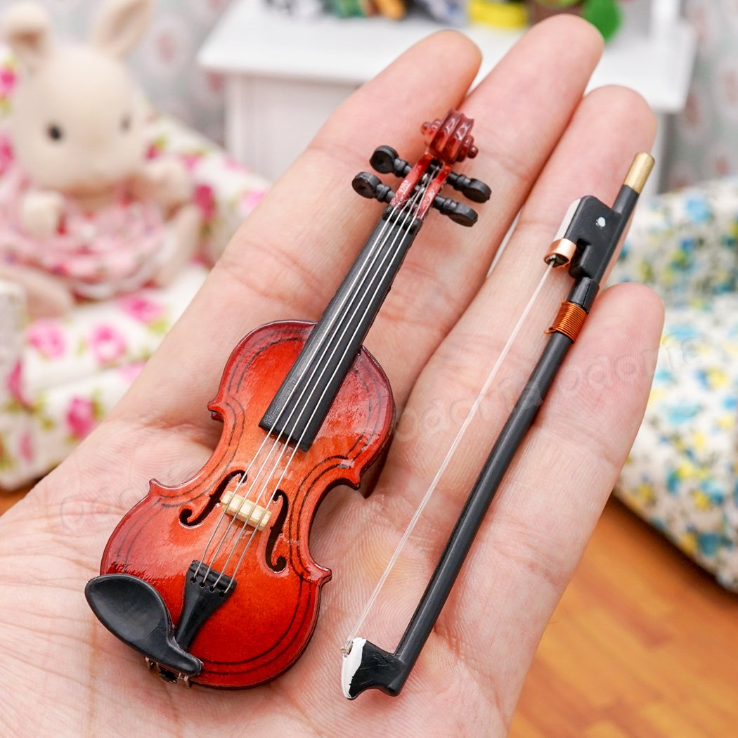 Odoria 1/6 Miniature Violin Dollhouse Musical Instruments Accessories
