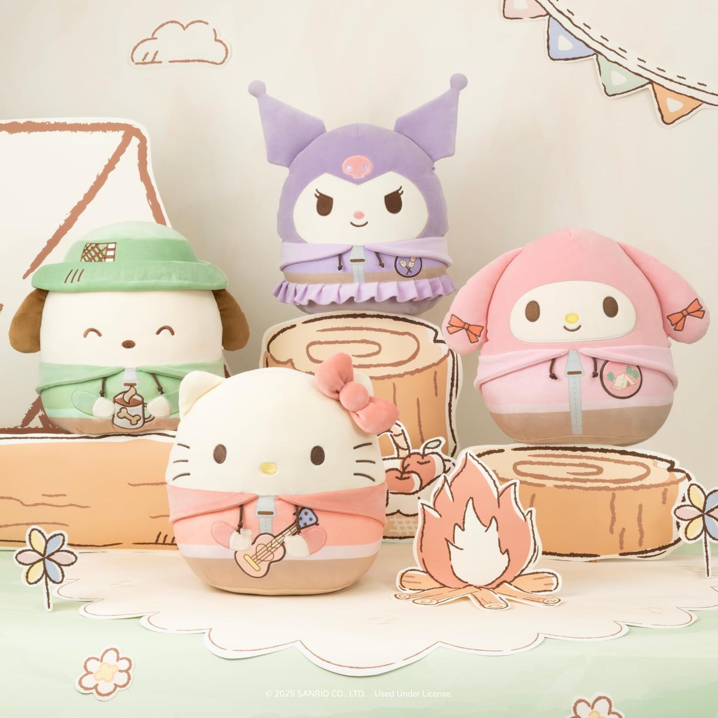 Squishmallows Original Sanrio 12in Cute Camping Pochacco - Official Jazwares Plush (Medium-Sized)