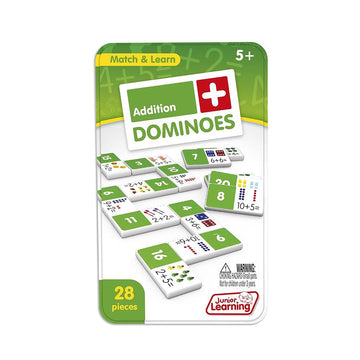 Junior Learning JL481 Addition Dominoes, Multi 7.8 H x 4.7 L x 1.5 W,White