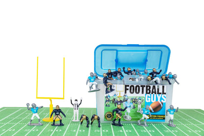 Kaskey Kids Football Guys, Navy Gold vs. Gray Blue, 30 Pieces in Each Set, Includes 2 Teams, Accessories, and Travel Storage Case, Nostalgic Sports