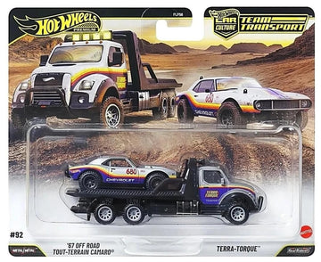 Hot Wheels Premium Car Culture Team Transport '67 Off Road Camaro with Terra-Torque, 2-Piece Set, #92