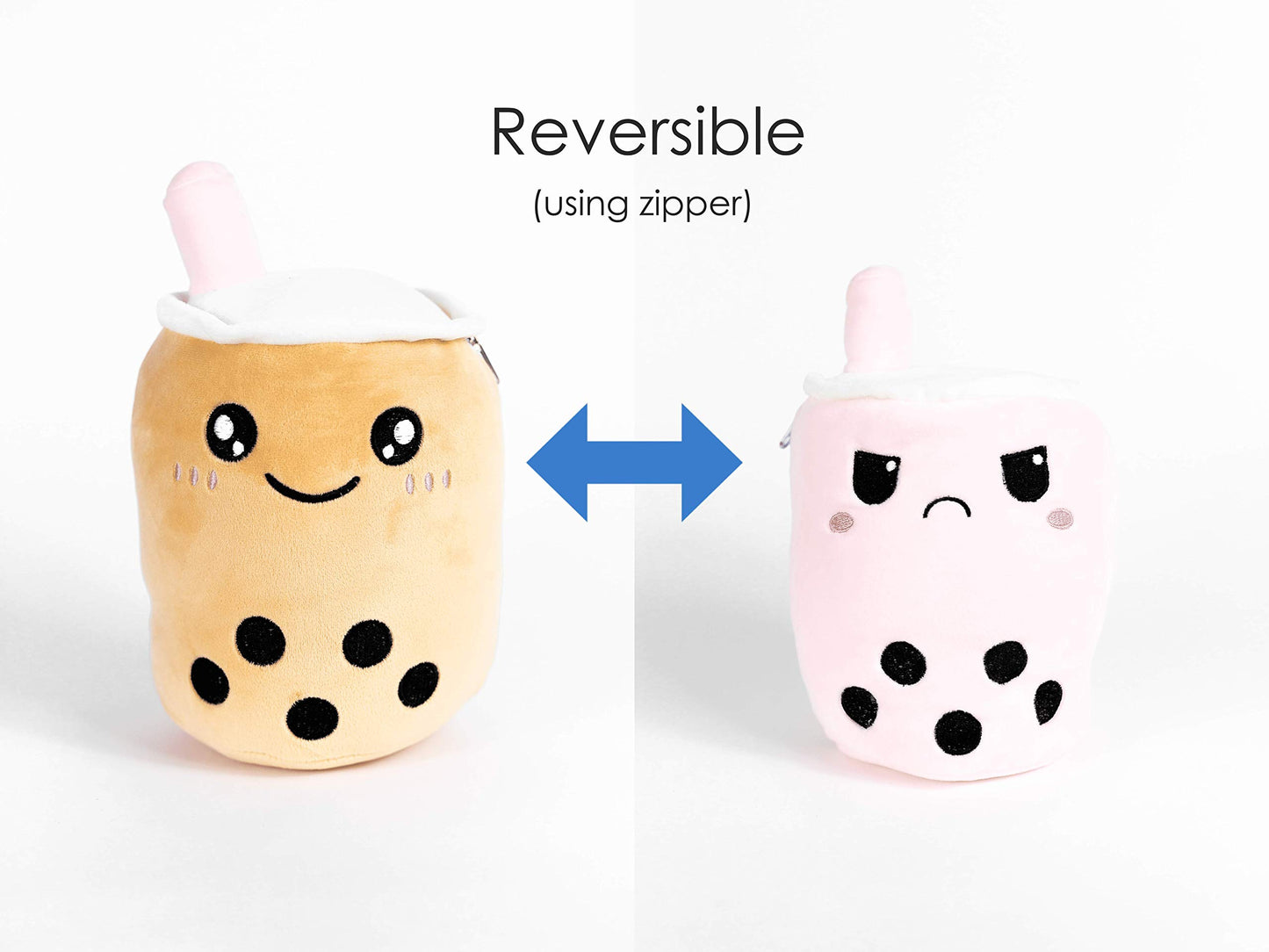 Original Boba Tea Reversible Boba Plush - Happy to Mad