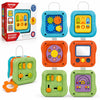 Koknwoa 6-in-1 Montessori Busy Board for Toddlers 1-3, Sensory Activity Board with Fine Motor Skills Toys, Portable Travel Toy, Educational Learning