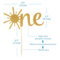 Cake Topper for Baby 1st Birthday - Gold Glitter Sunshine First Anniversary Shower Topper, Single-sided Sun ONE Birthday Cake Smash Topper For Photo