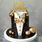 Suit Cake Topper Boss Cake Decorations with Golden Balls for Birthday Father Theme Decoration