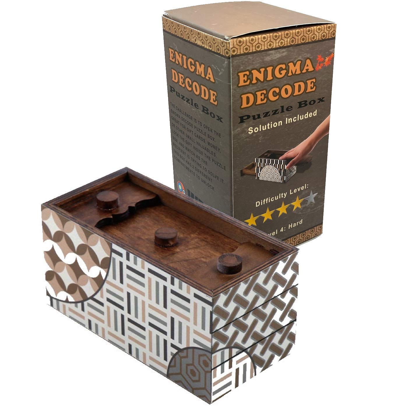 Enigma Decode Secret Puzzle Box Money and Gift Card Holder Magic Trick Lock