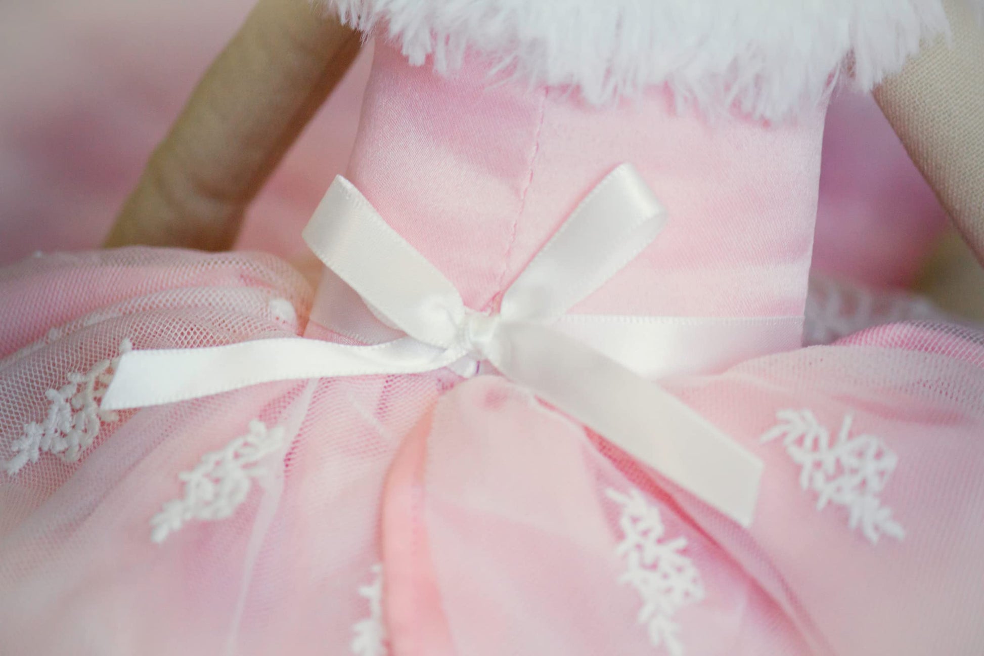 Inspired by Jewel Dixie the Deer Plush Doll | Handmade Stuffed Woodland Animal Toy for Kids & Young Girls | Cute Pink & White Nursery Decor