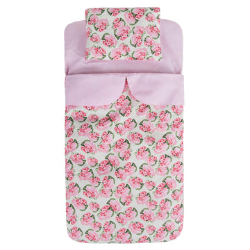 Rakki Dolli Baby Doll Sleeping Bag Set Sweet Dream Bed Dolls Sleepover Bag with Side Zipper (Pink Rose)
