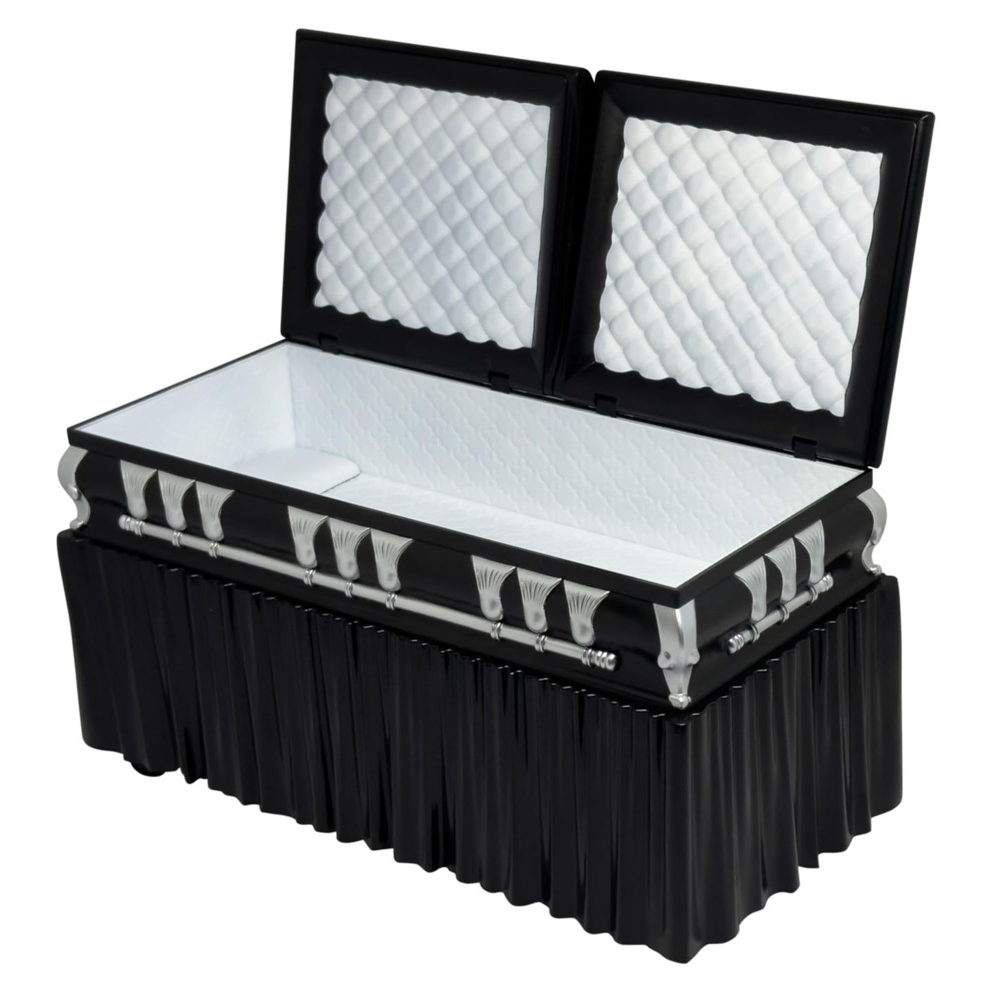 Deluxe Black Casket for Wrestling Action Figures with Removable Base