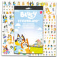 Bluey Sound Book for Toddlers - Activity Bundle with Interactive Learning Sound Book with Buttons Plus Coloring Pages, Stickers, Door Hanger | Bluey